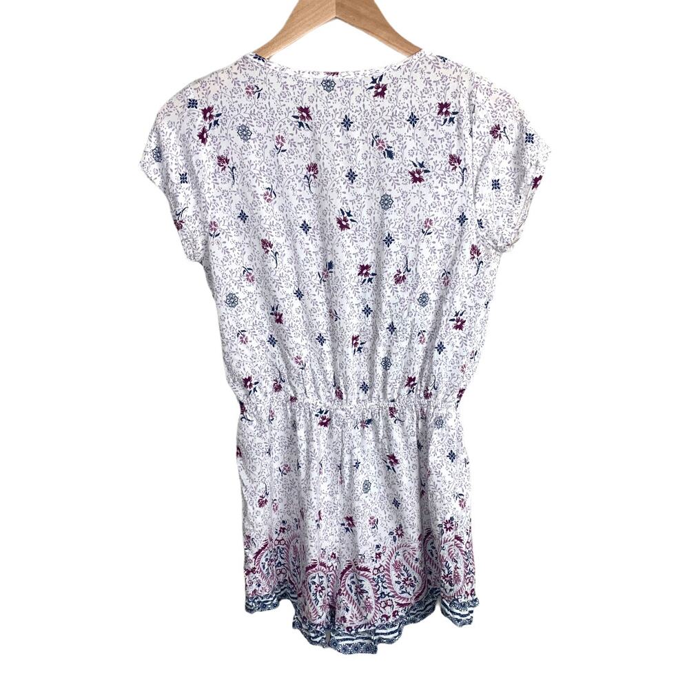 Chloe K Purple Floral Romper V Neck S Small - Picture 3 of 8